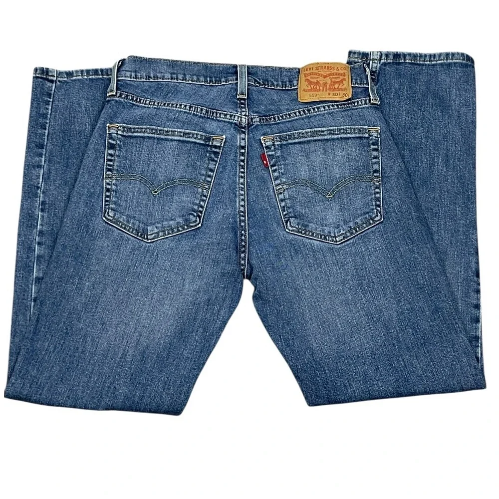 Levi's 559‎ Relaxed Straight Jeans Mens 30x30 Blue Excellent Medium Wash Stretch